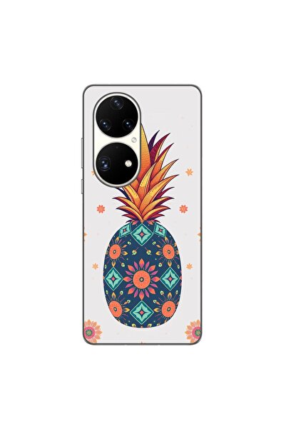OEM Husa compatibila cu Huawei P50 Pro Silicon Gel Tpu Model Floral Pineapple