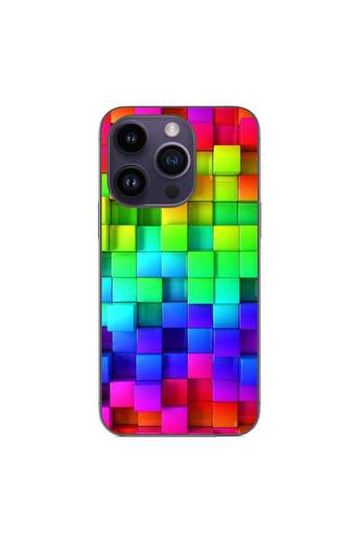 OEM Калъф, съвместим с Apple iPhone 14 Pro, силиконов гел TPU, с шарка на цве...