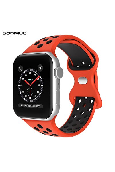 Sonique Λουράκι Σιλικόνης Sport για Apple Watch (38/40/41MM) Κόκκινο/Μαύρο