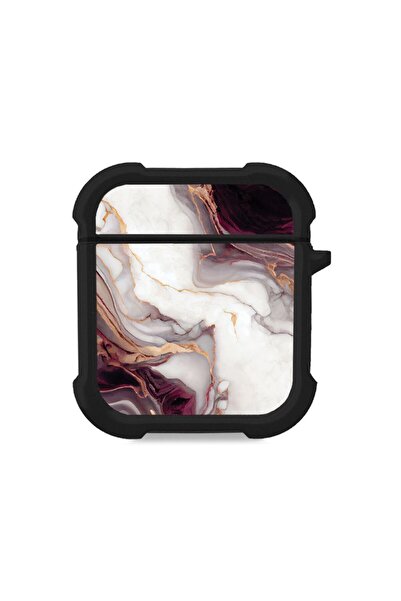 Sonique Θήκη Σιλικόνης Marble Series για AirPods 1/2 Μπορντώ