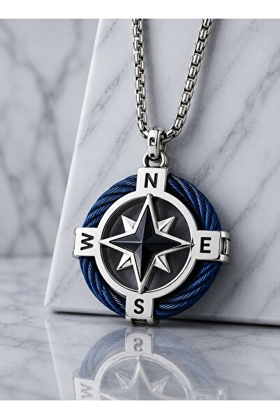 voyageaccessory Stainless Titanium Steel Blue Rope Detailed Sailor Marine Des...