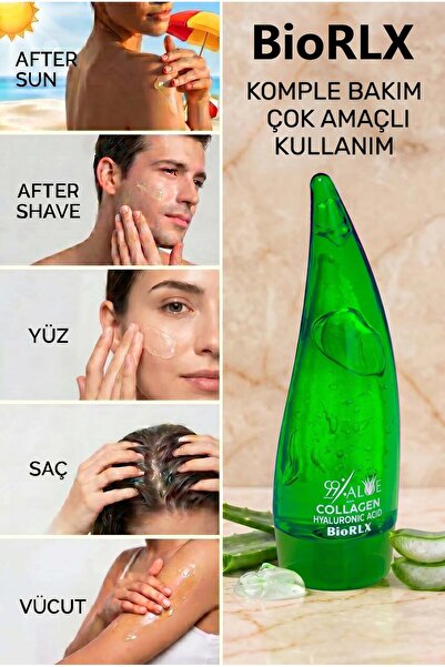 BioRLX %99 Aloe Vera Jeli, Kolajen Ve Hyaluronik Asit 50ml /Yüz, Vücut ve Saç...