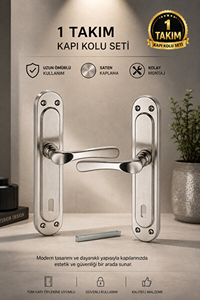 Alıç Saten Kapı Kolu Takımı Oda Kapısı İç Kapı Kolu Seti Paslanmaz Metal Kapı...