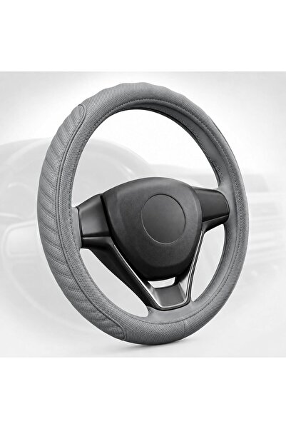 Auto Family FZE غطاء عجلة قيادة من الجلد الصناعي مقاس 15 بوصة (37-38 سم)، مضا...