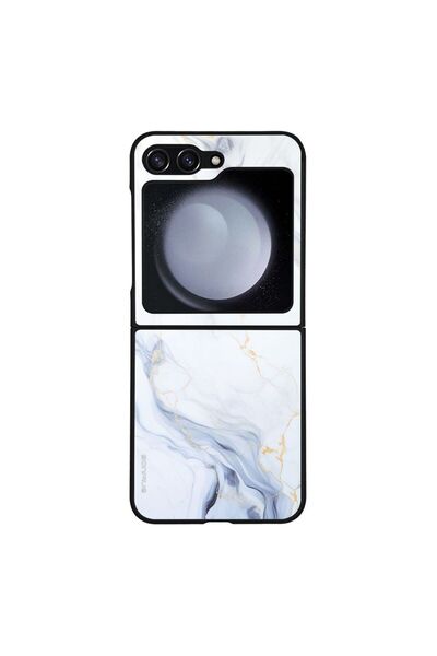 Sonique Θήκη Marble Series για Samsung Galaxy Z Flip 5 Λευκό 02