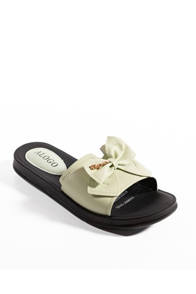ALOGO Women's Green Slipper Made of Ecological Leather Xix
