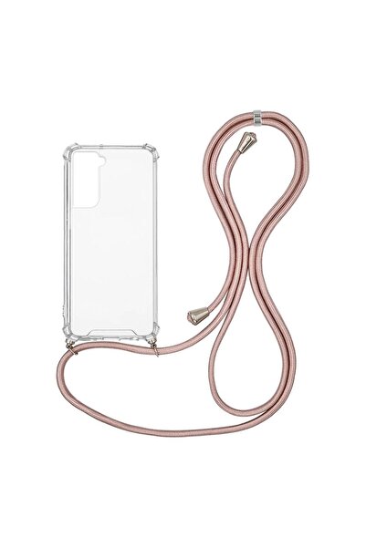 Sonique Θήκη Σιλικόνης με Κορδόνι Armor Clear Samsung Galaxy S22 Plus Ροζ Χρυ...