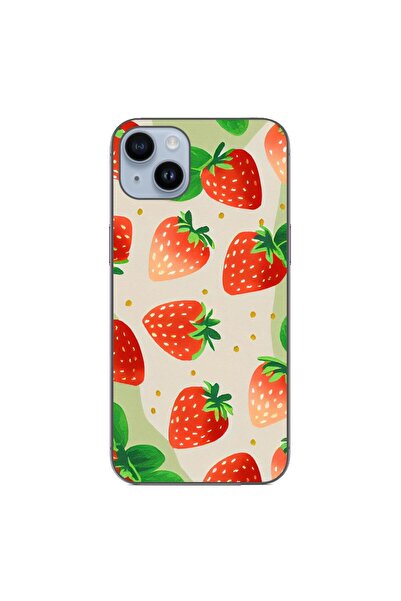 OEM Husa compatibila cu Apple iPhone 15 Plus Silicon Gel Tpu Model Capsuni Pa...