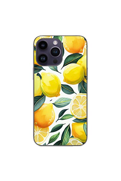 OEM Husa compatibila cu Apple iPhone 15 Pro Max Silicon Gel Tpu Model Lemons ...