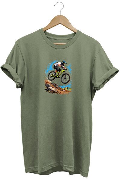 remonz Unisex Regular Mountain Bike and Motocross Graphic Printed Crew Neck T...