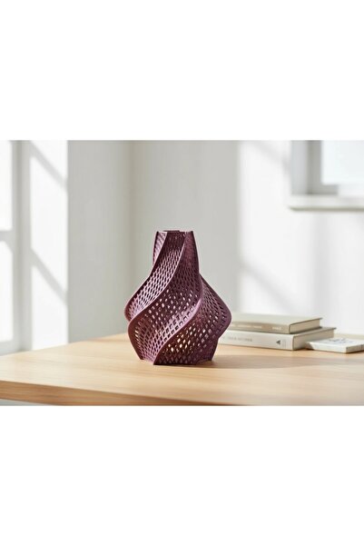 OEM 3D Printed Decorative Vase Modern Design - Purple red carbon fiber composite