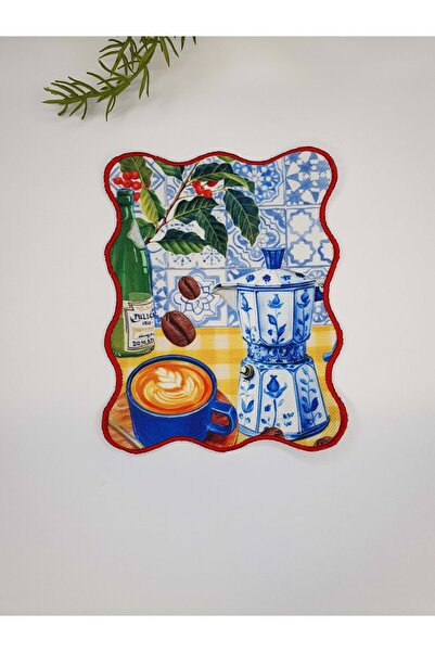 decofav Mediterranean Coffee Break Embroidery Edge Napkin 1 Piece