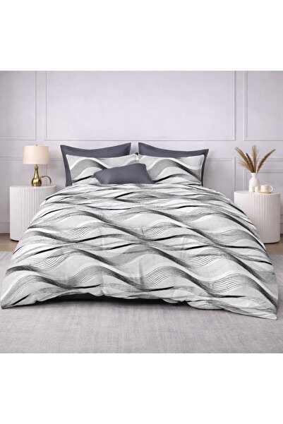 Pucioasa Double bed linen, 2 persons, Sulfur, Cotton, Finet, 6 Pieces, with e...