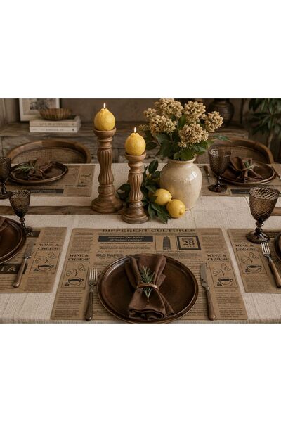 GM 50 Adet Retro Gazete Desenli Amerikan Servis 40x40 cm Tek Kullanımlık Kağı...