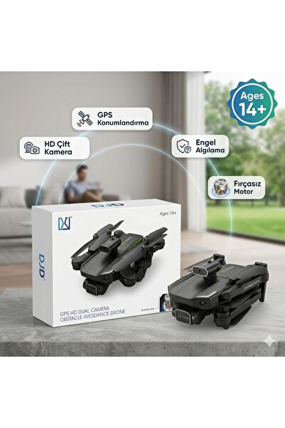 DJD GPS Destekli HD Çift Kameralı Engel Algılamalı Profesyonel Drone - Fırças...
