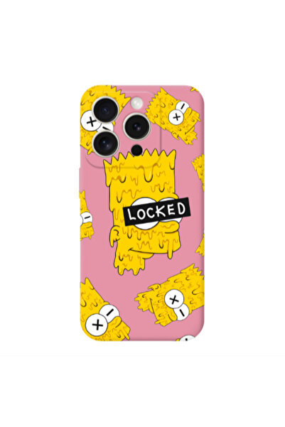 Other Apple iPhone 15 Pro Max Bart Simpson Pink Colored Silicone TPU Θήκη