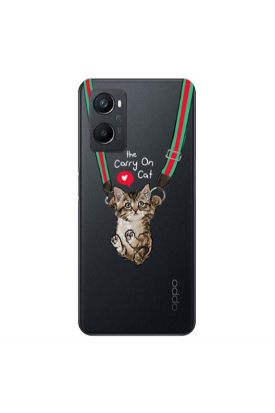 Other Oppo A 96 Swinging cat Transparent Silicone TPU Θήκη