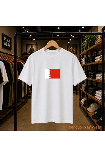 playwear T-shirt sa zastavom Bahreina, od 100% pamuka, širokog kroja, s okrug...