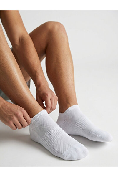 Sport White Invisible Ankle Socks 3 Pairs – Breathable Cotton Blend Low Cut N...