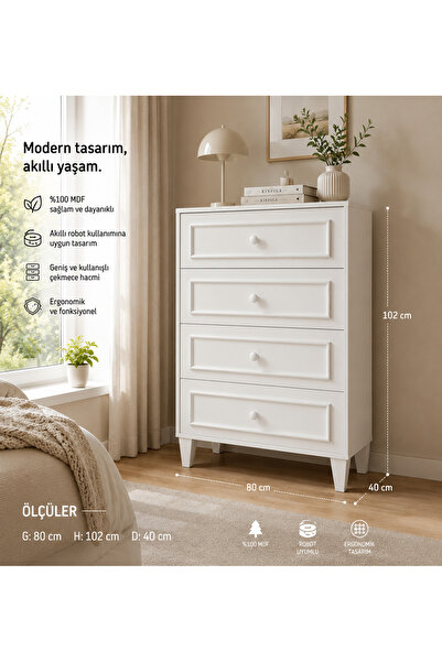 VENATTO madrid 4 çekmeceli şifonyer (%100mdf)