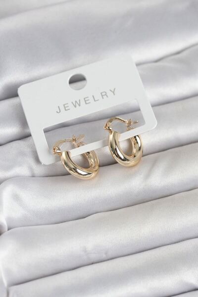 norsary Gold Color Brass Hoop 15 mm Women's Earrings