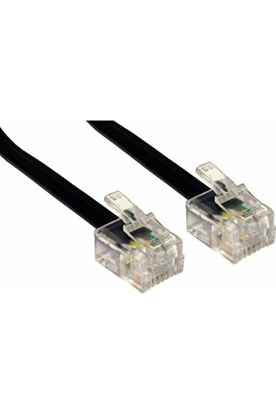 POWERTECH Επίπεδο Καλώδιο Τηλεφώνου RJ11 6P4C 5μ Μαύρο (CAB-T010)