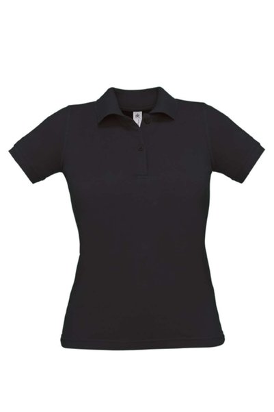 B&C WOMEN Tricou polo de damă, 100% bumbac, B&C Safran Pure, negru