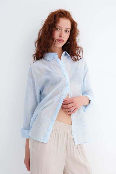 Addax Embossed Long Sleeve Shirt G18451