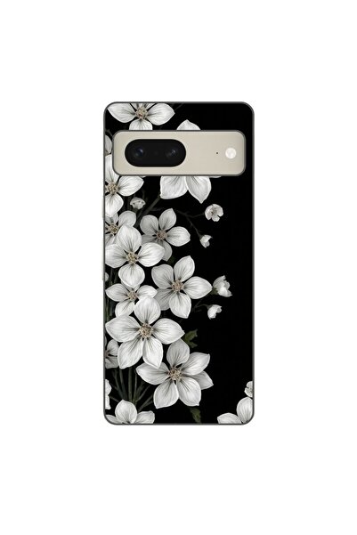 OEM Husa compatibila cu Google Pixel 7 Silicon Gel Tpu Model Pure White Flowers