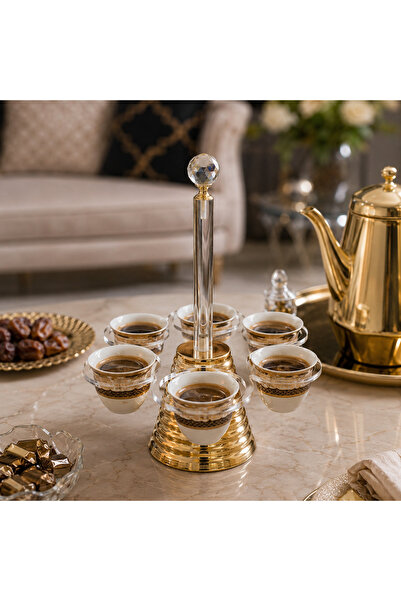 Dania ✨   Luxurious Gold Base Acrylic 6-Cup Coffee Holder – Elegant Organizat...
