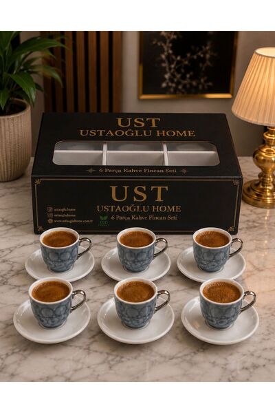 USTAOGLUHOME 6 LI PORSELEN FİNCAN SETİ