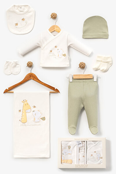 Bebitof Cute Giraffe and Teddy Bear Patterned 7-Piece Boxed Newborn Hospital ...