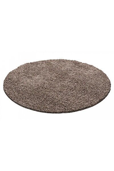 AYYILDIZ Covor Shaggy, Life unicolor Rotund, 120 x 120 cm, Maro, Polipropilen...