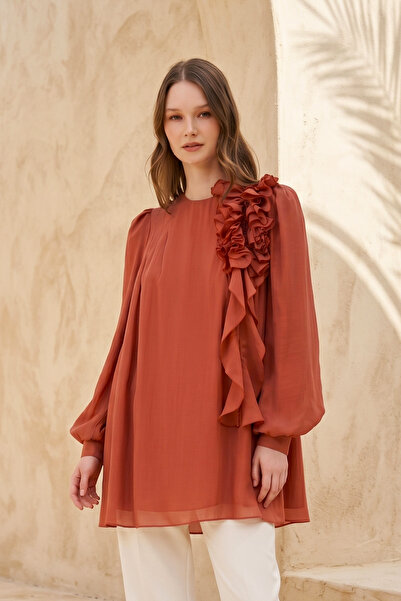 Nuss Shoulder Ruffle Detail Tunic 3011 Anfora