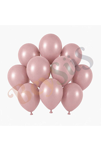 BeySüS Powder Pink Color Latex Retro Balloon (13 cm) - 10 Pieces