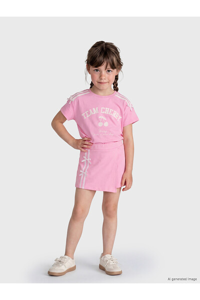 LC Waikiki Nevavm Striped Girls' Shorts Skirt with a Difference