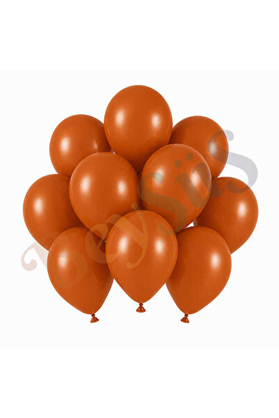 BeySüS Burnt Orange Color Latex Retro Balloon (13 cm) - 10 Pieces