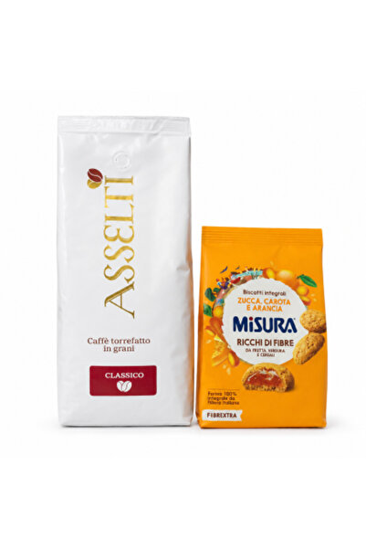 Asselti ®   Set: Cafea boabe Classico 1000g + Biscuiți integrali Misura cu do...