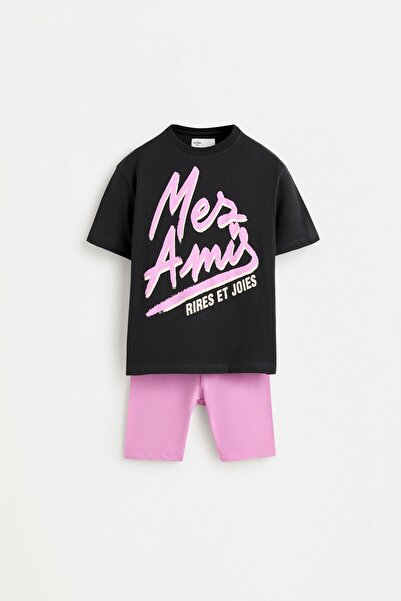 LEFTIES T-shirt ve bisikletçi tayt seti