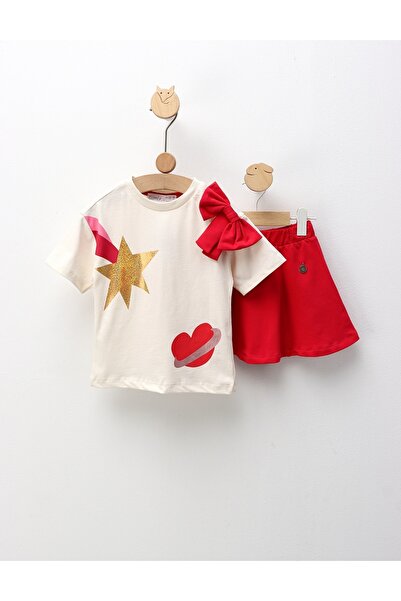 MiniKids Summer Top Bottom Set , Super Star Girl, ecru-cyclamen