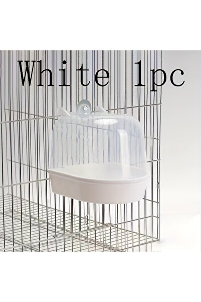 Choice White Transparent Bird Bath Tub - Splash-Proof PP Shower for Parrots, ...