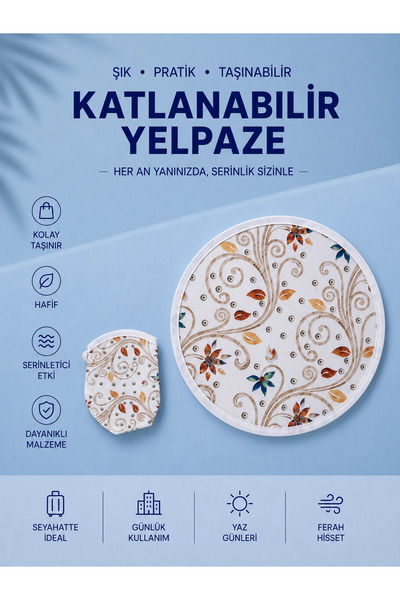 RoseCo00 Katlanabilir Kolay Taşınabilir Yuvarlak Yelpaze