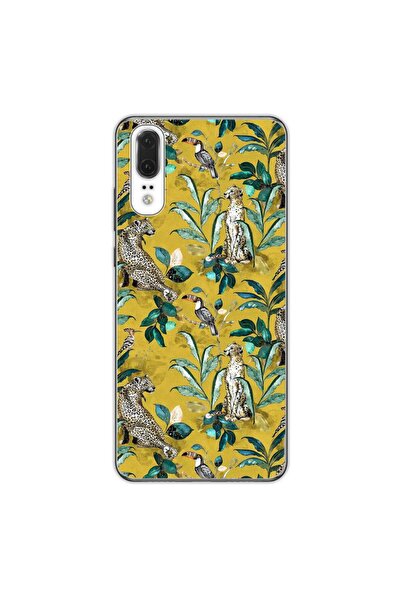 OEM Husa compatibila cu Huawei P20 Silicon Gel Tpu Model Yellow Jungle Pattern