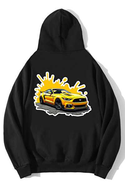BRZ COLLECTION Hanorac Ferrari unisex oversize galben și negru