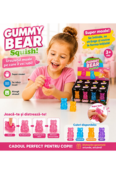 BaoBao Squishy Ursuleț Gummy Bear Antistres 8cm pentru Copii /