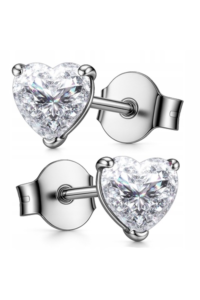 Larezo Cercei Din Argint 925 Cu Inima Din Zirconiu Alb Clasic Heart, Inchizat...