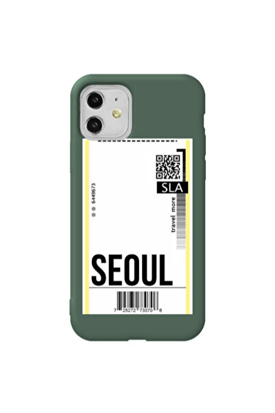 Other Apple iPhone 11 Seoul Travel More Dark Green Colored Silicone TPU Θήκη