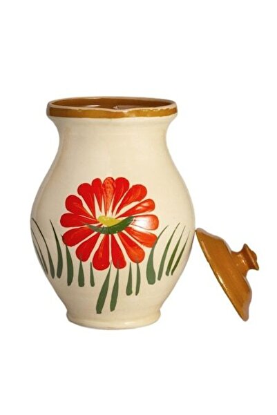 OEM Cană de lapte cu capac, pictată manual, cu motive florale, 1 L