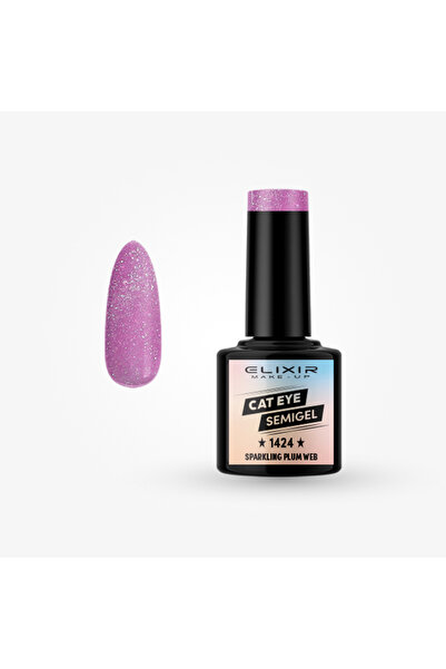 Elixir CAT EYE SEMI GEL (ΗΜΙΜΟΝΙΜΟ BΕΡΝΙΚΙ) - 1424 SPARKLING PLUM 8ML