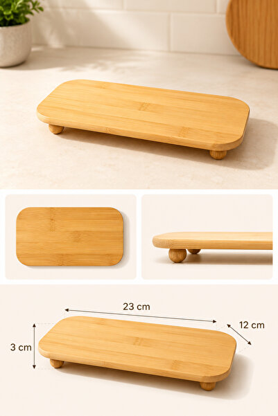 MİS KİTCHEN Bamboo Oil Pot Holder with Six Legs, Mini Tray, Kitchen Organizer...